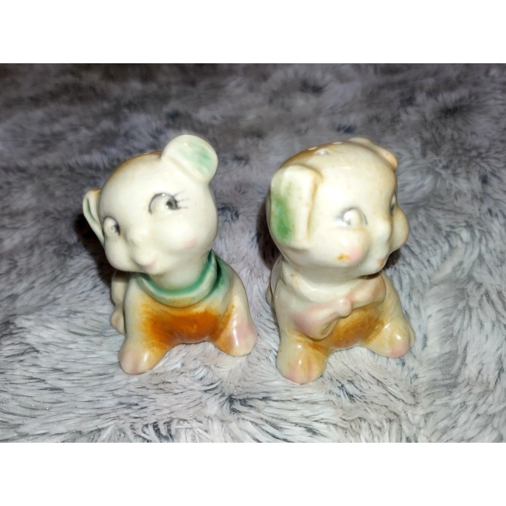 Vintage 1950s Puppy Dog Salt and Pepper Shakers